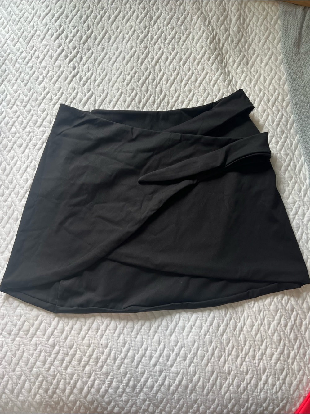 Classic Black Tie-Waist Mini Skirt